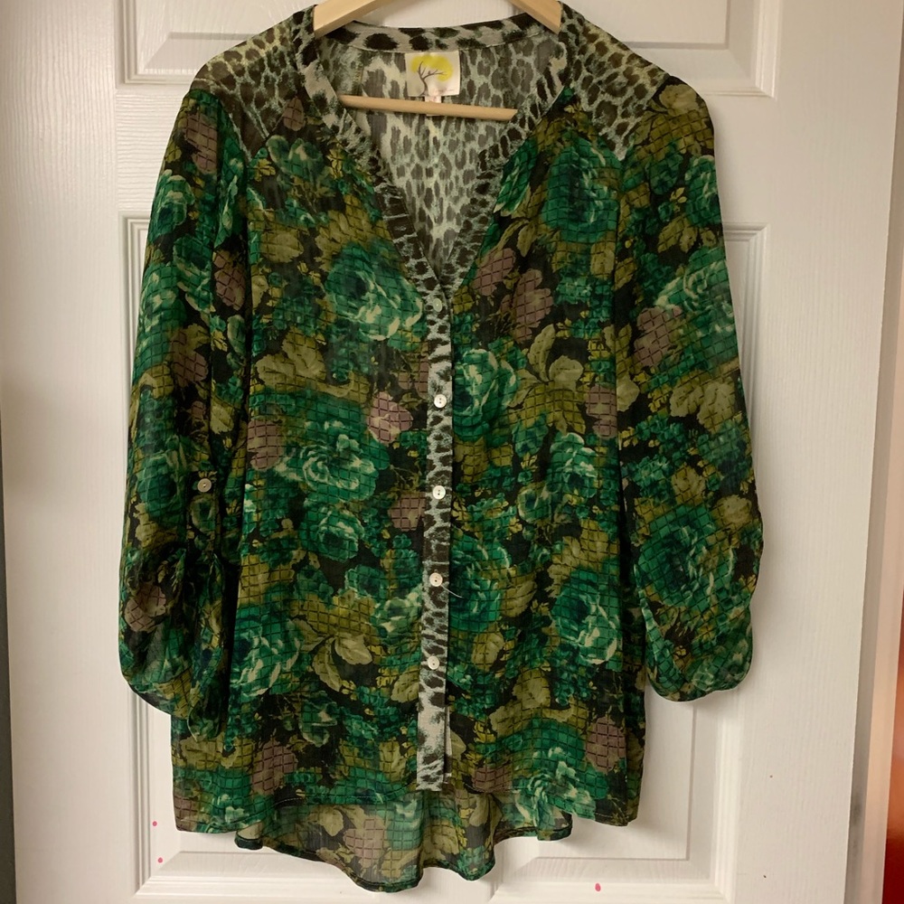 fig & flower multi pattern tunic
